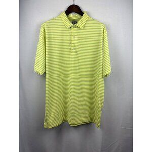 Men’s FootJoy 2XL Neon Yellow and Blue Striped Golf Shirt